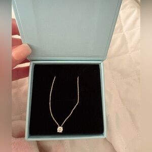 14K solid gold lab grown diamond necklace